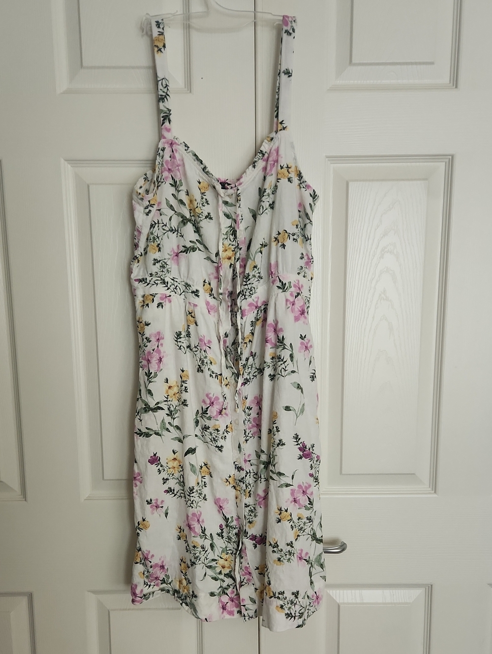 RW&CO. White Floral Mini Dress with Pink and Yellow Flowers